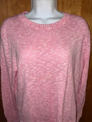 J. Crew Pink & White Heathered Sweater Size Small thumbnail 2