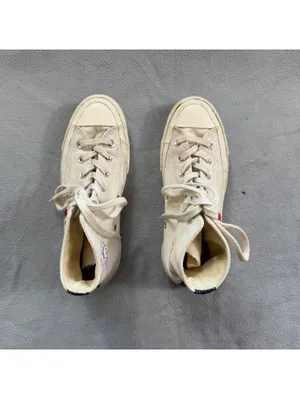 Comme des Garçons PLAY x Converse Chuck 70 High Milk Red Heart Sneakers M5 W7 thumbnail 5