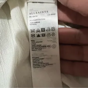 All Saints Jade Off‎ White Ruffle Swiss Dot Wrap Mini Dress thumbnail 16