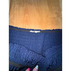 Navy Blue Strapless Ruffle Hem Satin Like Maxi‎ Dress Women Size M L thumbnail 3