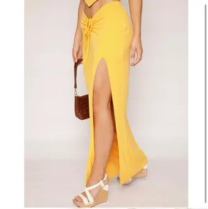 Tiger Mist Yellow Ruched Skirt With Side Slit thumbnail 10