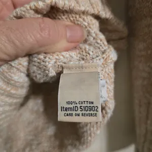 L.L. Bean Cream Fair Isle Cowlneck Sweater with Pink, Brown & Blue Yoke thumbnail 4