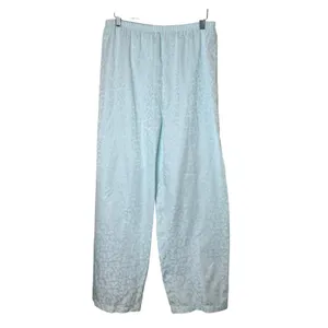 Miss Elaine Pajama Set Womens Medium Light Green Floral Jacquard‎ Classic Satin thumbnail 4