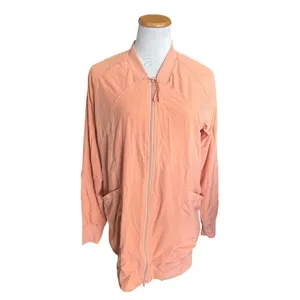 Womens Zella Zip Front Peach Athletic Active Wear Full Zip Bomber Jacket - Sz M thumbnail 2