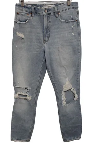 Womens Abercrombie & Fitch The Skinny High Rise Blue Light Wash Jeans Size 28 6 thumbnail 1