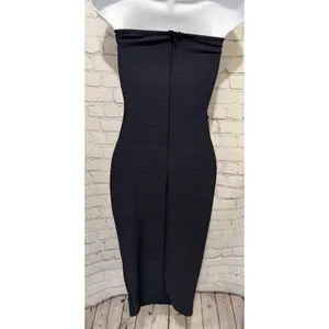 Missguided Strapless Bandage Bandeau Bodycon Midi Navy Blue dress Size 6 thumbnail 6