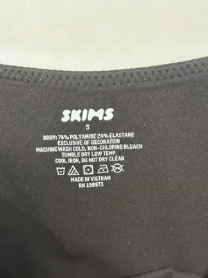 SKIMS Fits Everybody Cami Bodysuit Black NWT small thumbnail 4