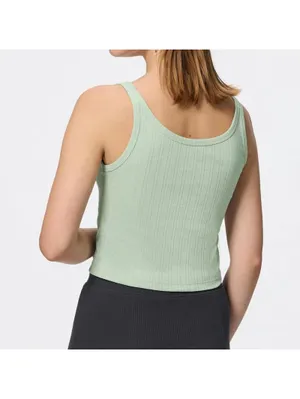 Uniqlo GU Cotton Blend Cropped Tank Top | Dry | Flower Baby Tee NWT Light Green thumbnail 4