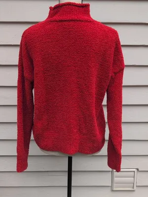Sincerly Jules Fuzzy Turtle Neck Sweater Red thumbnail 4