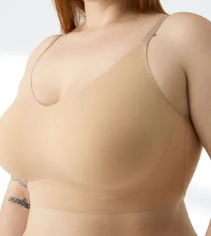 NWT True & Co. True Body Scoop Neck Adjustable Strap Bra - Size XL - Beige thumbnail 1
