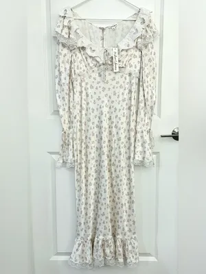 For Love and Lemons Pastel Fields Pink Rose Midi Dress NWT Size Medium thumbnail 3