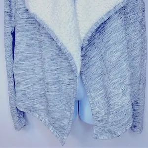 Abercrombie & Fitch‎ Fleece Open Front Waterfall Sherpa Jacket Size S thumbnail 5