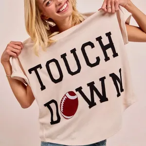 BiBi‎ Game Day Touchdown Letter Patches Waffle Short Top thumbnail 7