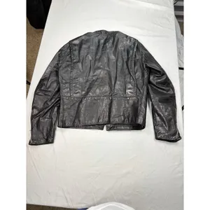 VTG Brooks Leather Sportswear womens black motorcycle jacket Size M. Made in USA thumbnail 7