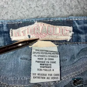 Hydraulic Y2K Bootcut Jeans 8 30x31 Low Rise Fleur De Lis Embellished McBling thumbnail 10