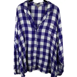 J.Crew 3X Blue &‎ White Gingham Modal Pajama Set thumbnail 2