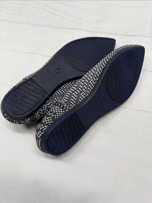 Rothy's Navy and White Houndstooth The Point Knit Ballet Flats thumbnail 10