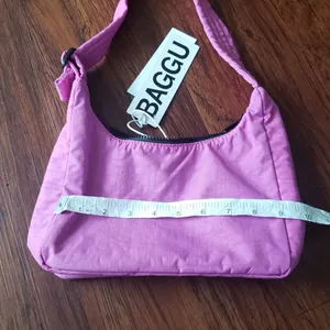 Baggu Extra Pink Chic Coquette Y2K Preppy Edgy Feminine Mini Nylon Shoulder Bag thumbnail 2