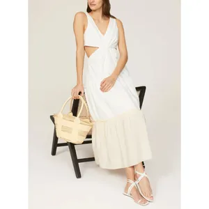 Endless Rose Cottage Midi Dress SMALL Cut Out Waist Ruffle Cotton Designer $110 thumbnail 5