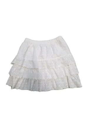 Revolve House of Harlow White Knit Mini Skirt Women’s Size XSMALL Lace Romantic thumbnail 6