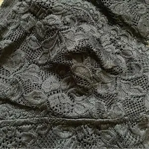 Jenny Jen Black Embroidered Floral Lace RACERBACK PADDED BRALETTE Spandex SZ L thumbnail 6