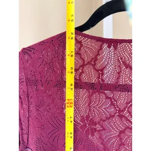 NWT Halara Purple Lace Sleeve Cowl Neck Ruched Midi Dress Size M thumbnail 5