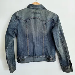 Vintage 200”s Gap Denim Jean Jacket Dark Mud Wash Preppy Size S Y2K thumbnail 6