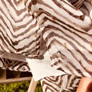 🌸NEW WHITE HOUSE BLACK MARKET BLOUSE Sz XL WHITE/ BROWN /GOLD thumbnail 5
