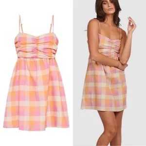 NWT ANTHROPOLOGIE CHARLIE HOLIDAY Plaid pink Yellow Mini Dress Size Medium thumbnail 11