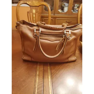 Rebecca Minkoff BROWN Soft Leather Pocket Zipper Top Handles Shoulder Bag thumbnail 10