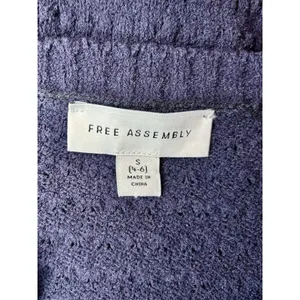 Free Assembly Blue Knit Cardigan Puff Sleeve Cottagecore Sweater Top Small thumbnail 5