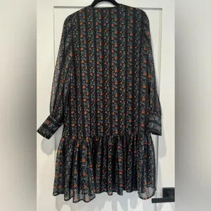 ASOS Y.A.S chiffon smock dress with drop hem mixed floral and stripes size S thumbnail 9