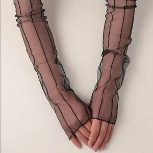 Mesh Fishnet Long Arm Warmer Gloves New thumbnail 1