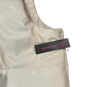 NWT No Boundaries Women's Ivory Faux Leather Puffer Button Front Vest‎ Size XXL thumbnail 2