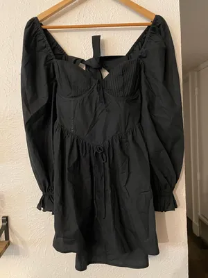 For Love & Lemons Ruth Pleated Long Sleeve Organic Cotton Minidress Small thumbnail 5