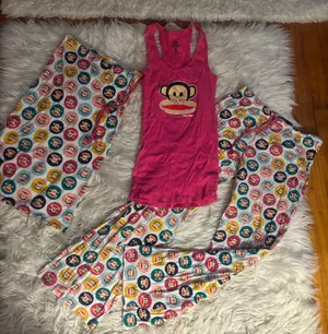 Paul Frank for Target VINTAGE Julius Pajama Set Pink Ribbed Tank & Pants S Cotton thumbnail 1