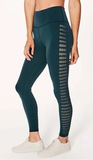 Lululemon Reveal 7/8 Tights Women's 8 Green Submarine thumbnail 1