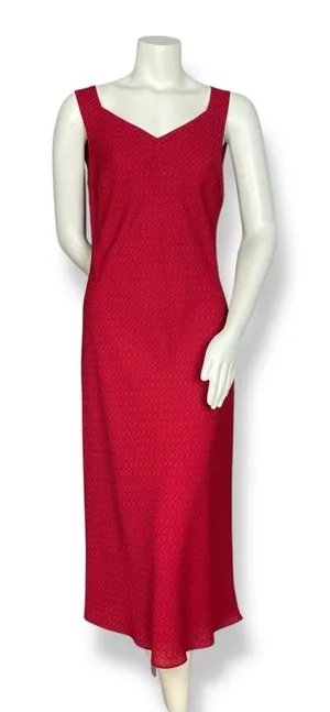 Vintage 90s Dress Bias-Cut Geometric Pattern Sleeveless Women‎ Size 8 V-Neck thumbnail 1