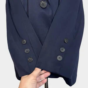 Vici Navy Blue Single Button Relaxed Blazer Size L Longline Old Money Minimalist thumbnail 5