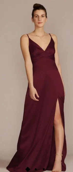 David's Bridal Wine Floor Length Formal Dress thumbnail 1