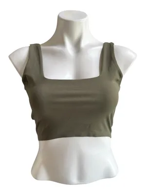 RAYN Crop Tank Top Medium Green NWT thumbnail 1