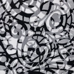 Chaus XL Womens Black White Abstract Swirl Mesh V-Neck Knot Front Blouse Top thumbnail 5
