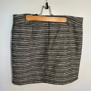 Mossimo Women's Size 12 A-Line Tweed Skirt Black Lime Green Metallic Lined Zip thumbnail 6