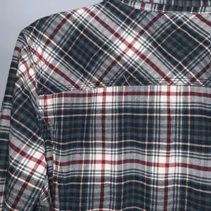 Carhartt Gray Red & White Mid Weight Flannel Button Front Long Sleeve Shirt XL thumbnail 8
