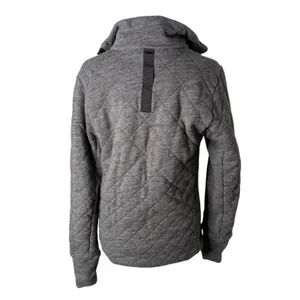 Lululemon Quarter‎ Zip Quilted Pullover Size 4 Gray Mock Neck Thumbholes thumbnail 2