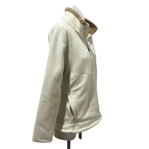 The North Face Womens Fleece Pullover 1/4 Zip Ivory Mock Neck Size L thumbnail 3