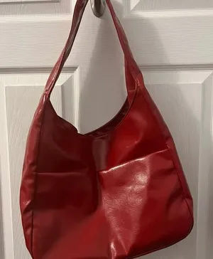 Red Faux Leather Shoulder Bag thumbnail 1