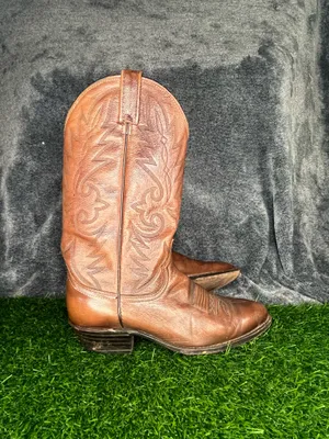 Dan Post Brown Leather Western Cowboy Boots Pointed Toe Men Size 8 D thumbnail 3