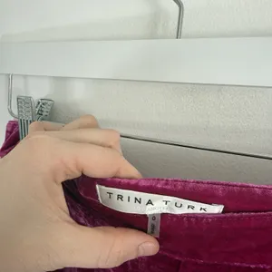 Trina Turk Velvet Silk Blend Flare Ruffle Capri Pants Preppy Retro Boho Womens 0 thumbnail 5