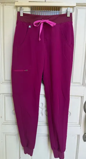 FIGS Women Dark Magenta‎ Zamora Scrub Jogger Pants PO 2191 Size XXS thumbnail 1